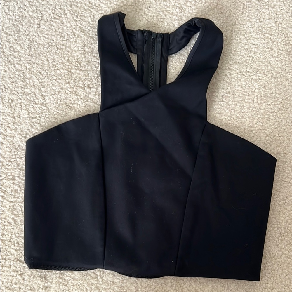 Express Black Asymmetrical Crop Top